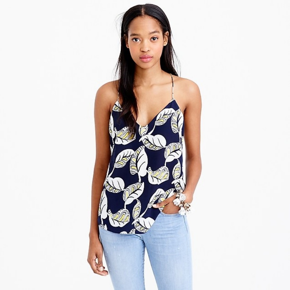 J.Crew Carrie cami in tropical frond